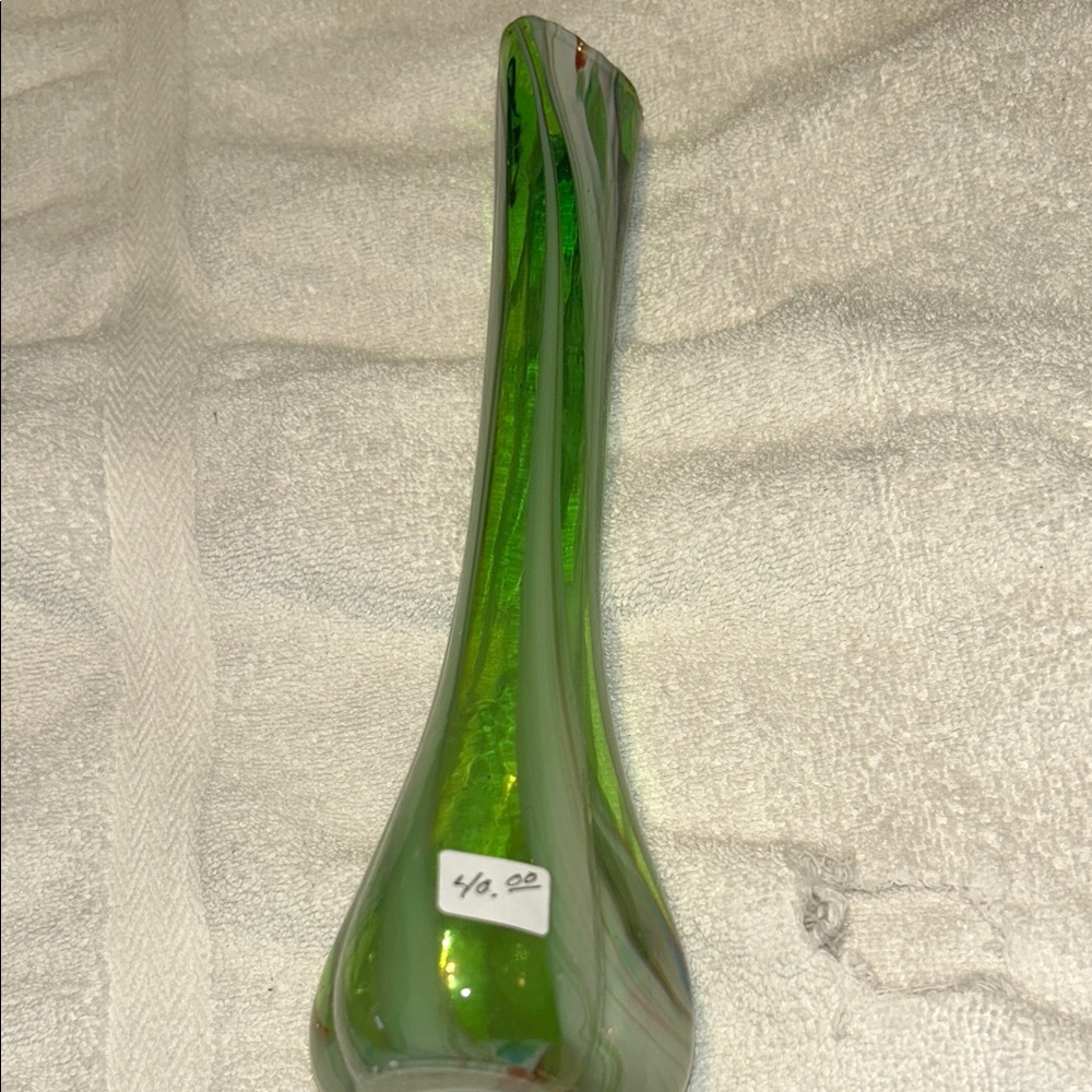 Antique Green Glass Vase